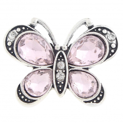 Monarch Bijoux -  Pink Crystal Butterfly - Classic Snap  (Snap Line)