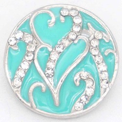 Monarch Bijoux -  Entwined Hearts Teal Classic Snap  (Snap Line)