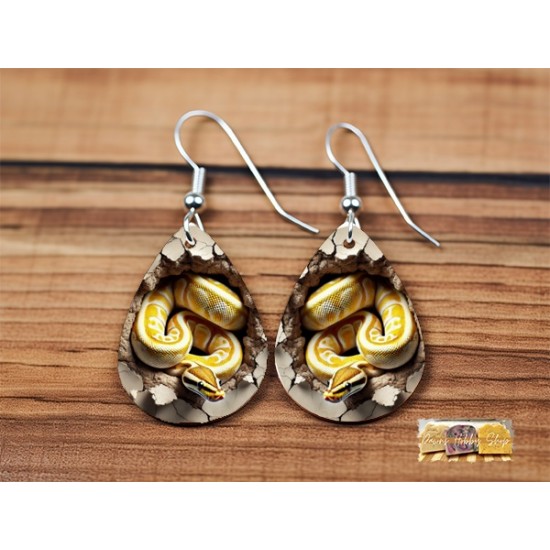 Earring - 3D Ball Python Earring - 3D Ball Python