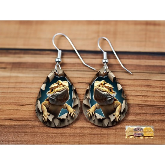 Earring - 3D Bearded Dragon Earring - 3D Bearded Dragon