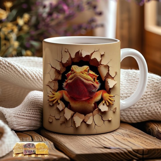 Coffee Mug -11oz -  Bearded Dragon Hole