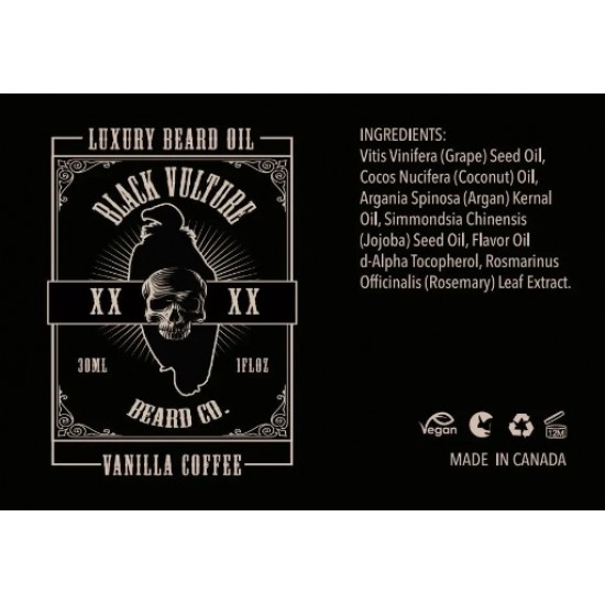 Black Vulture Beard Co. - Vanilla Coffee Luxury Beard Oil