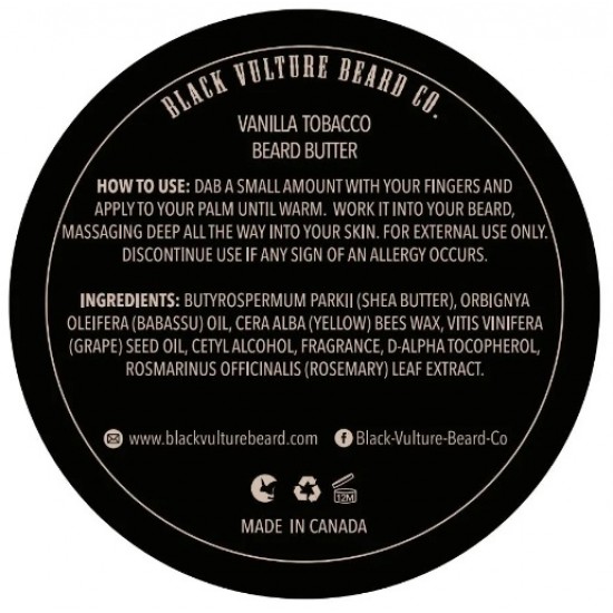 Black Vulture Beard Co. -  Vanilla Tobacco Luxury Beard Butter