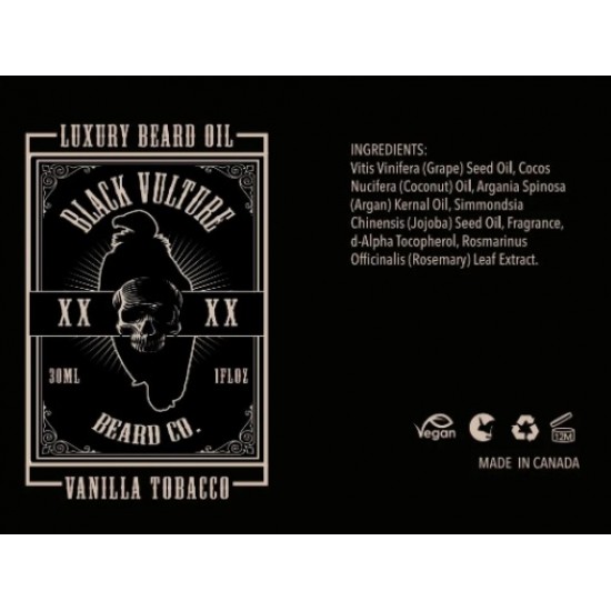 Black Vulture Beard Co. - Vanilla Tobacco Luxury Beard Oil