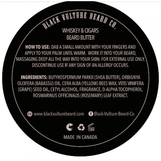 Black Vulture Beard Co. - Whiskey and Cigars Luxury Beard Butter