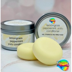 Conditioning Shampoo Bar - Lemongrass Peppermint Yuzu solid with storage tin