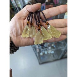 Citrine Pendant Necklace on a String