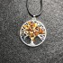 Tree of Life  Pendant Necklace - Amber