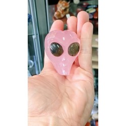 Alien Head - Rose Quartz Carving