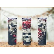 Tumbler Skull Roses - 20oz 