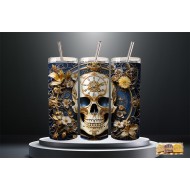 Tumbler - Steam Punk Blue Gold      20oz  
